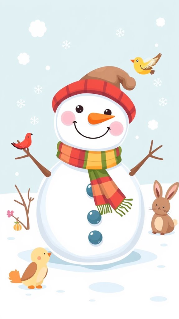 whimsical snowman illustration design