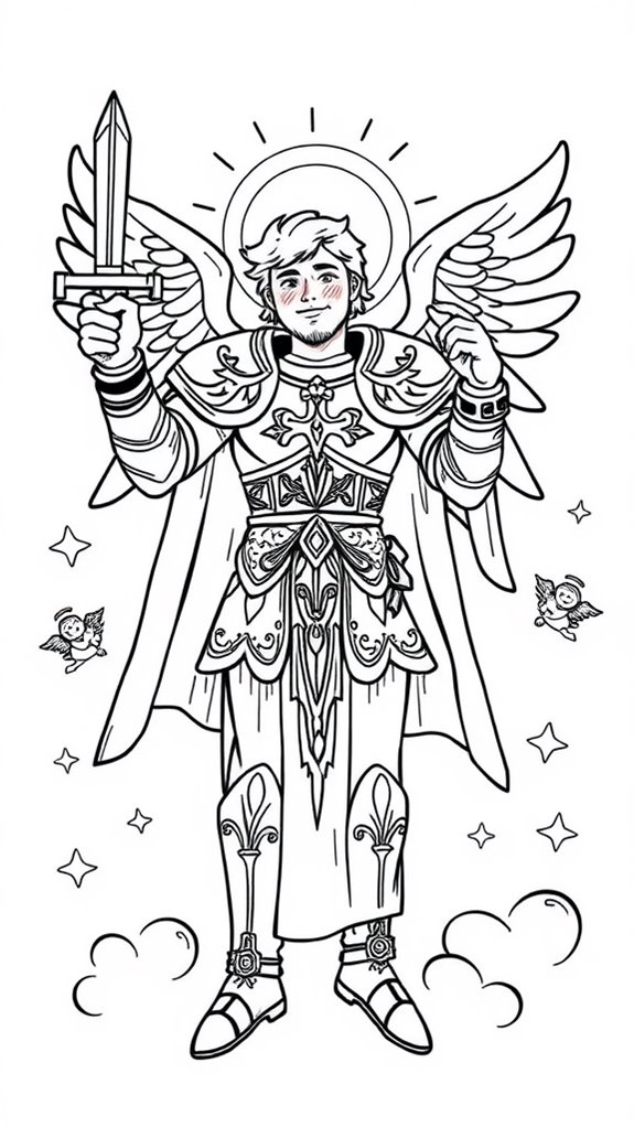 whimsical st michael coloring
