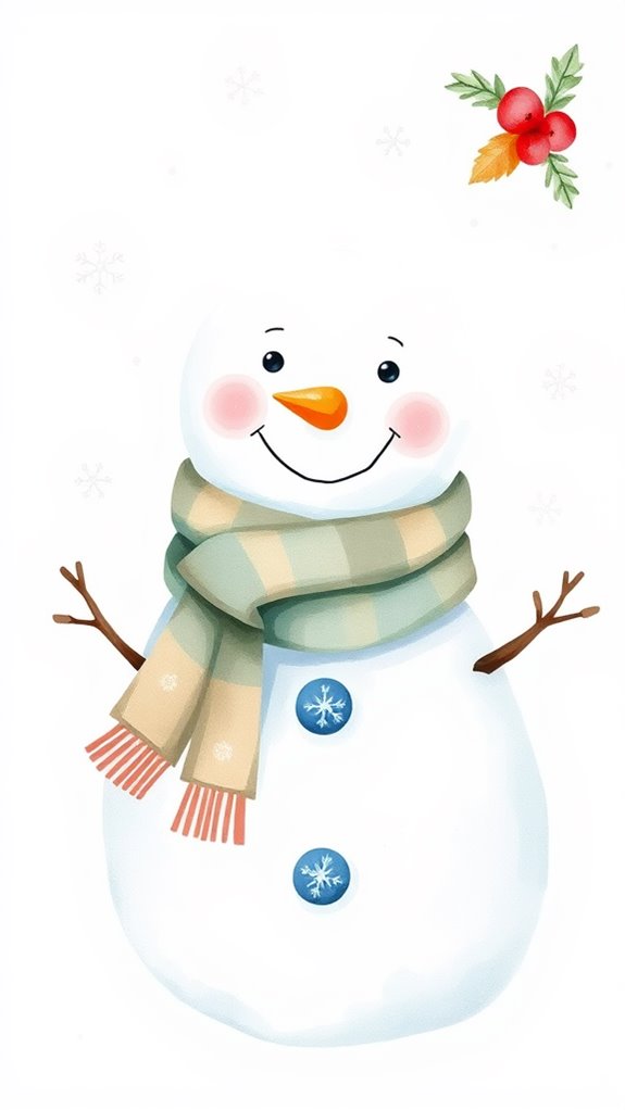 whimsical watercolor snowman art