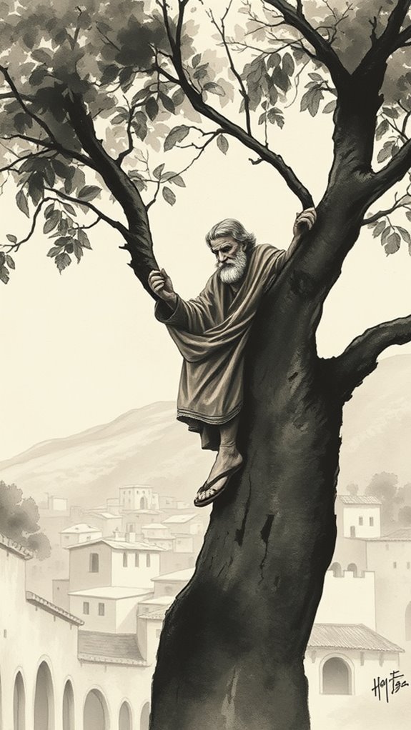 zacchaeus depicted with ink