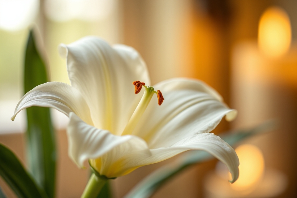 blooming lily stock photo