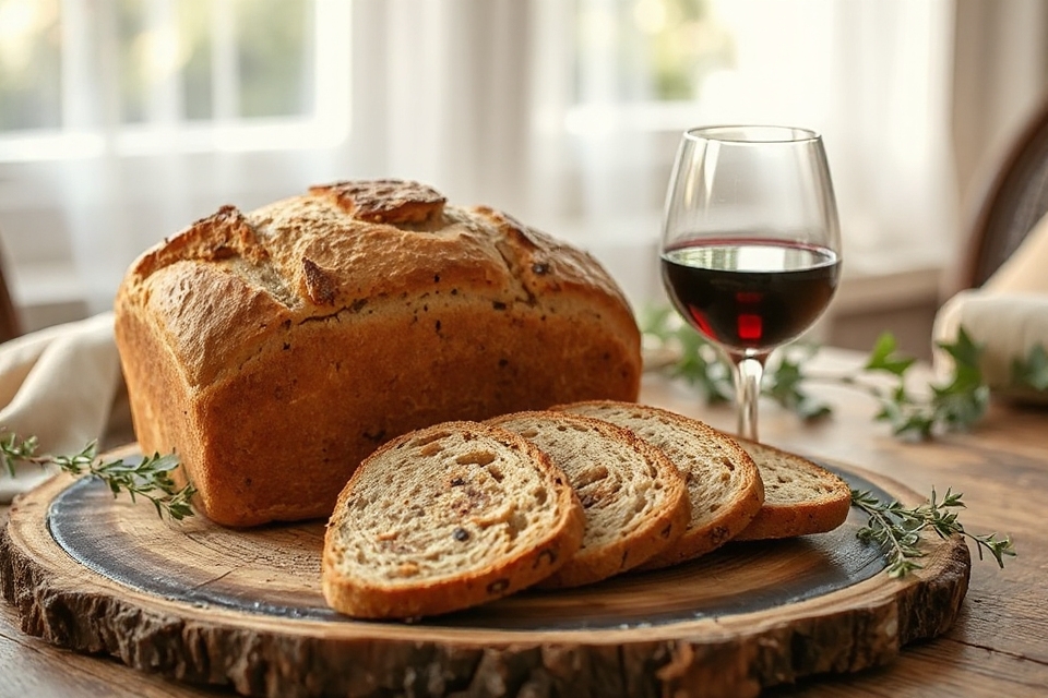 bread and wine arrangement