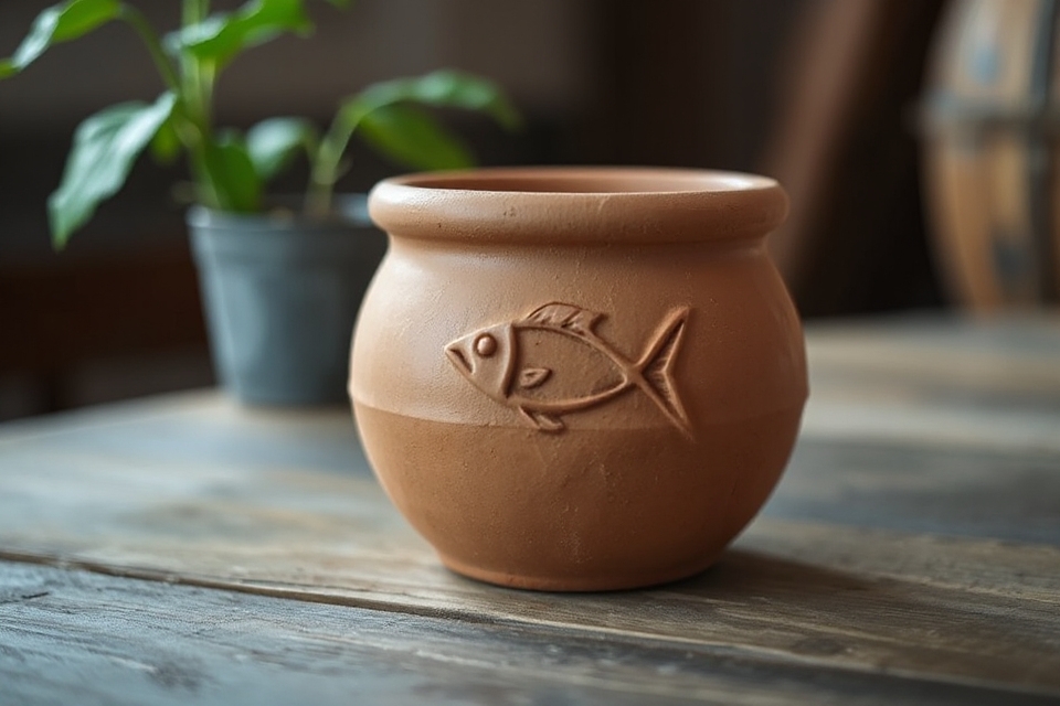 christian fish symbol pottery
