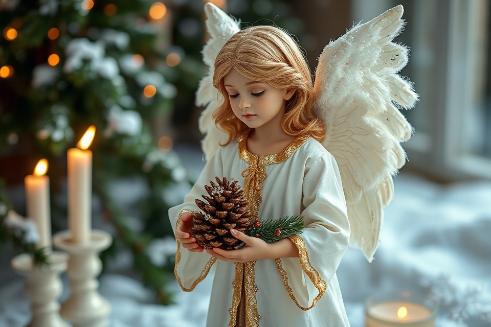 christmas angel pinecone decor