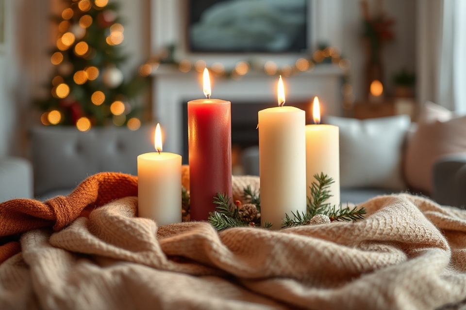 cozy advent candle decor