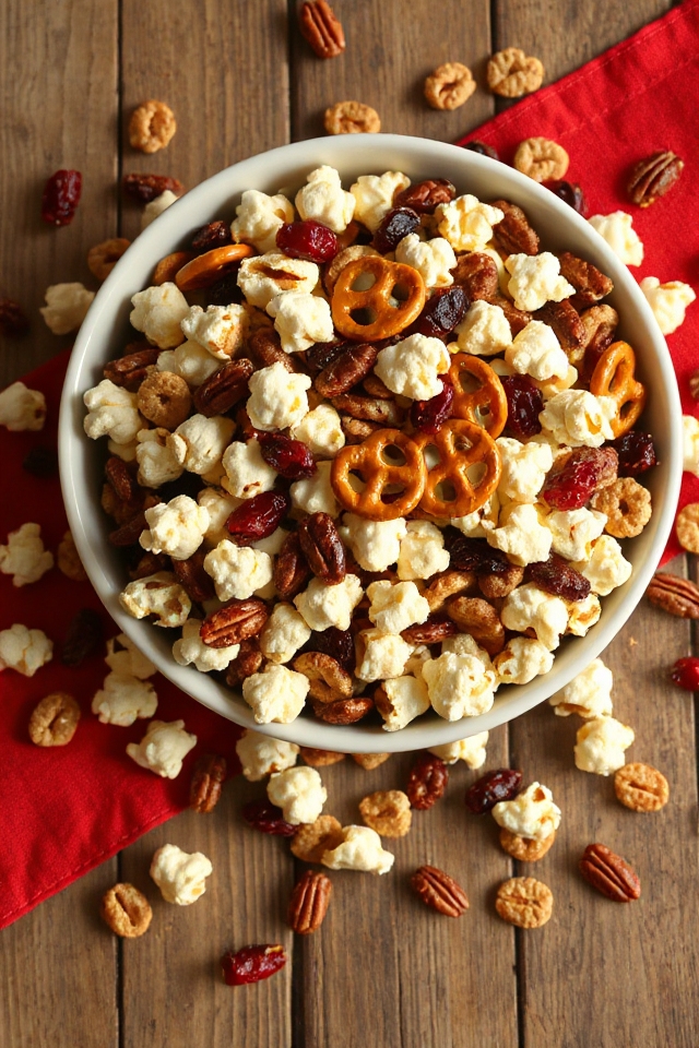 cranberry pecan holiday snack mix