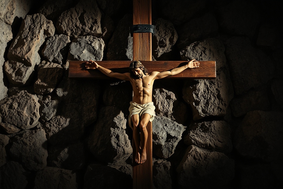 crucifixion jesus stone background
