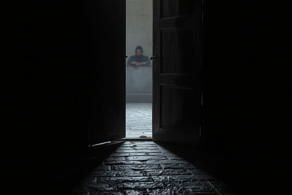 dark door symbolizes denial