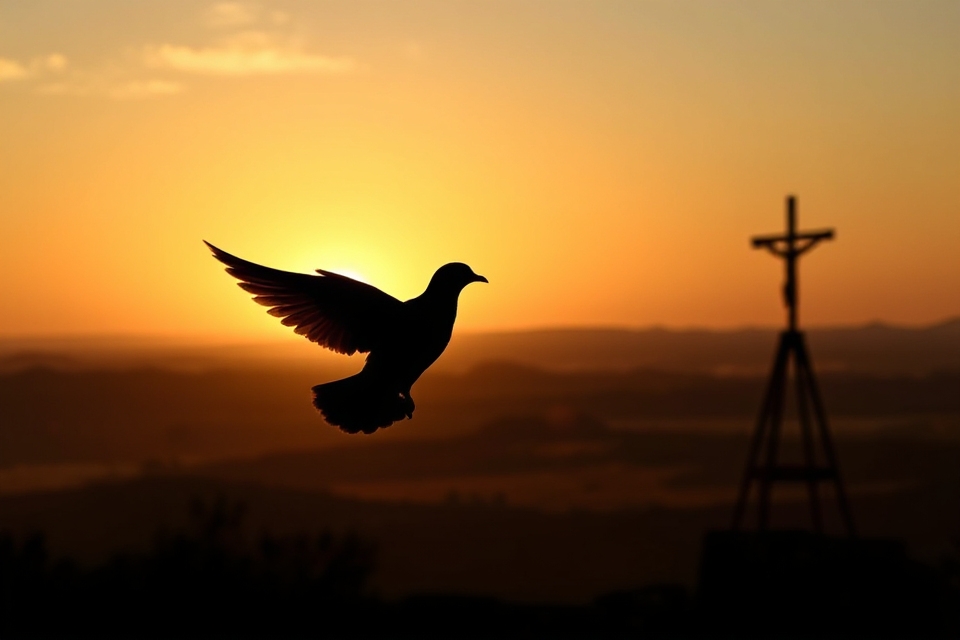 dove silhouette symbolizes peace
