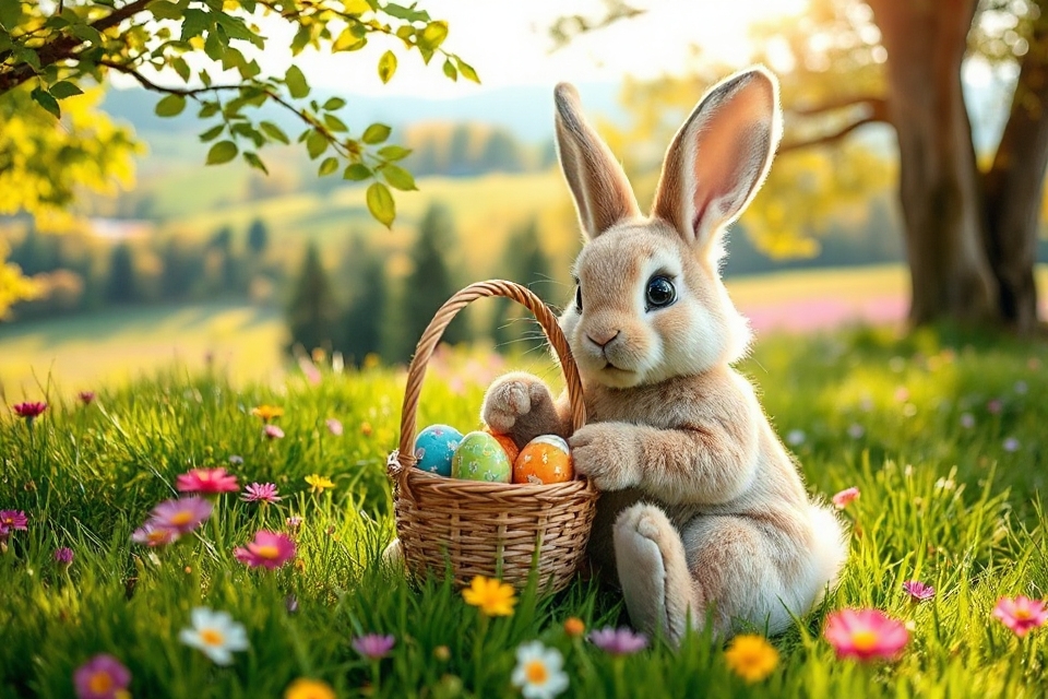easter bunny basket photo