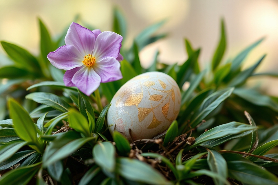 easter egg in flower