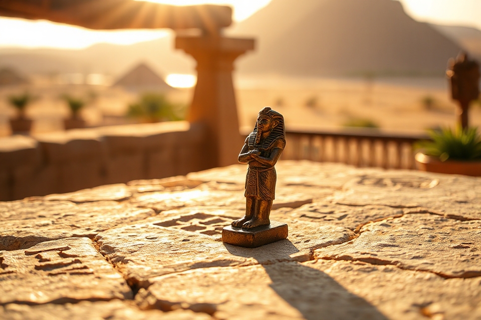egyptian god statue sunlight