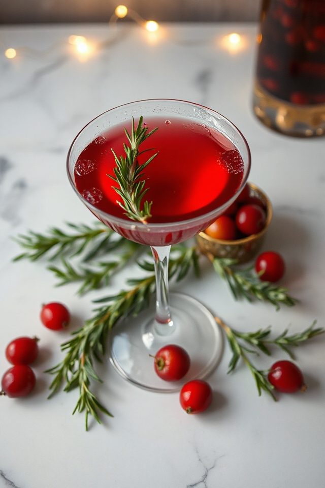 festive rosemary vodka cocktail