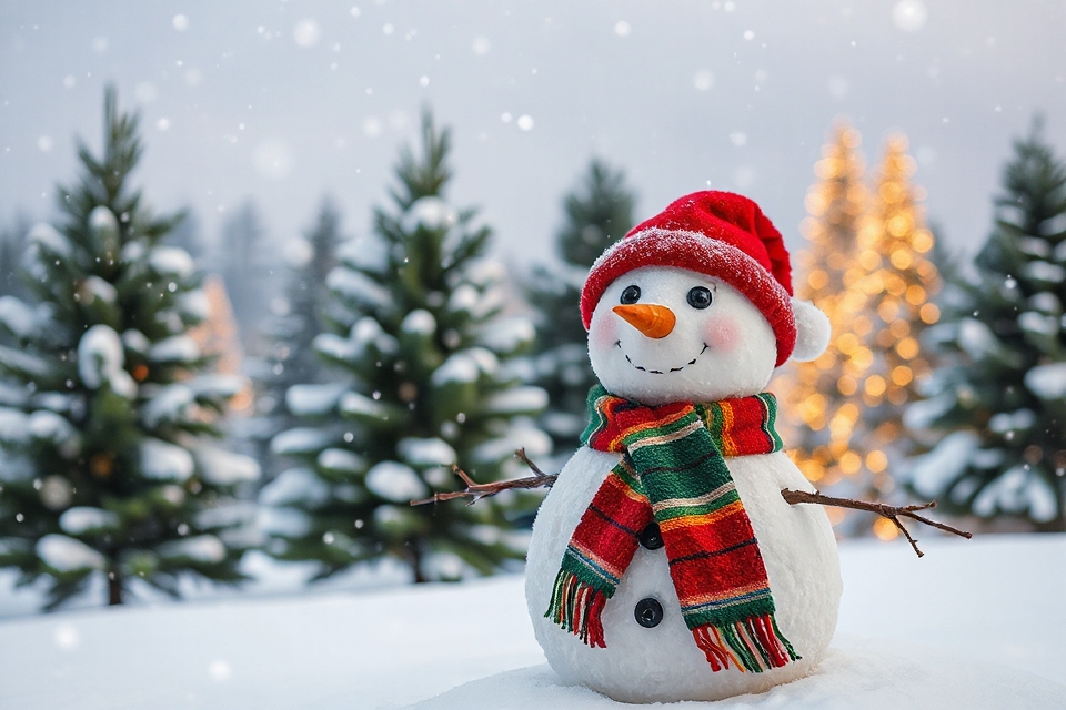 festive snowman stock photo