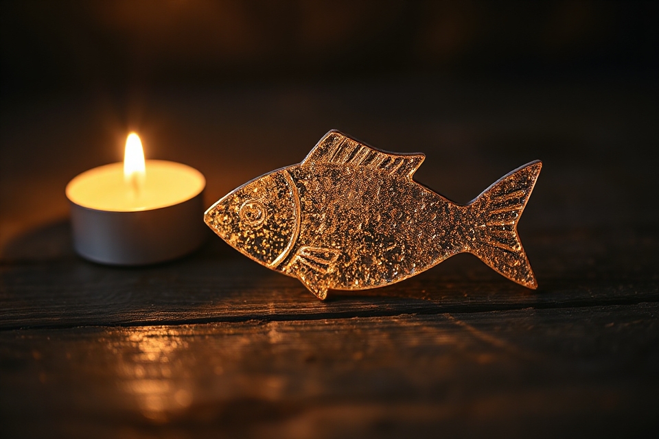 glowing christian fish symbol