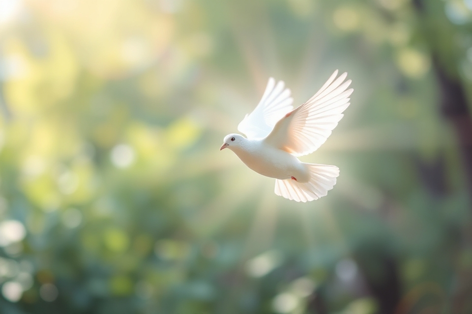 glowing dove symbolizes spirituality