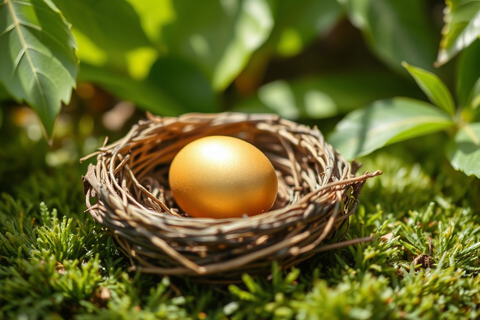 golden egg in nest