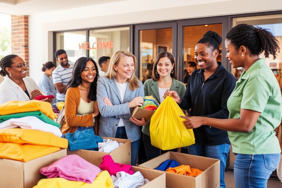 good samaritan donating clothes