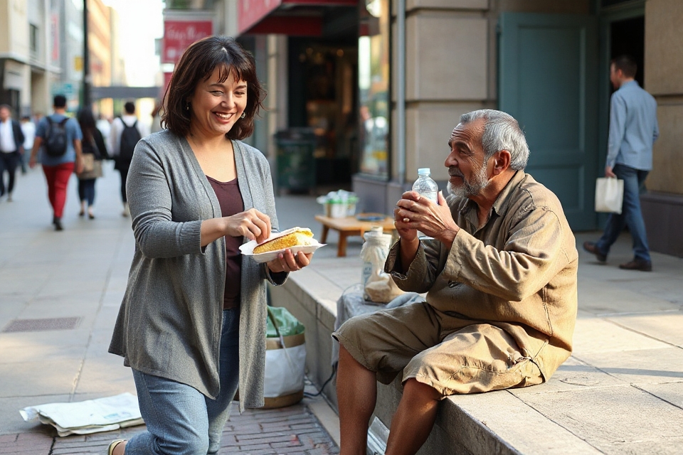 good samaritan shares meal