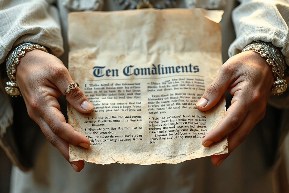 hands holding ten commandments