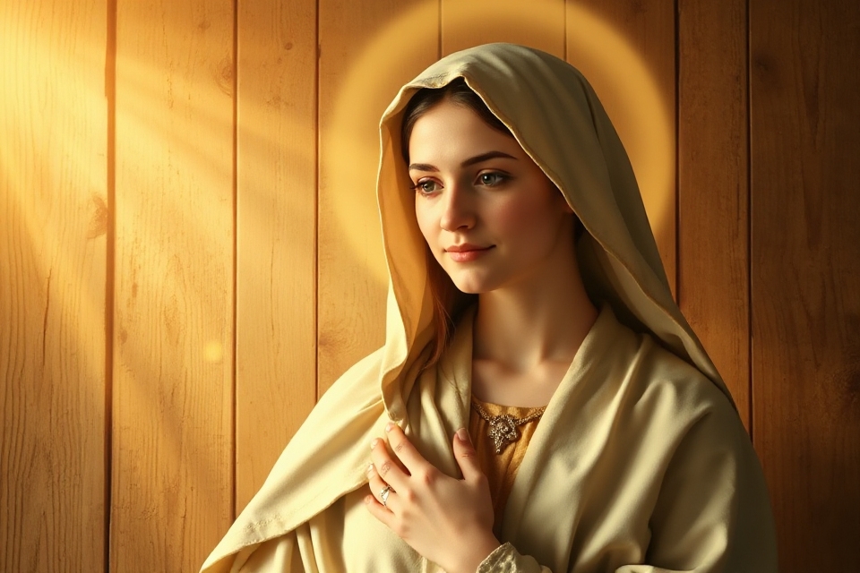 immaculate conception wooden backdrop