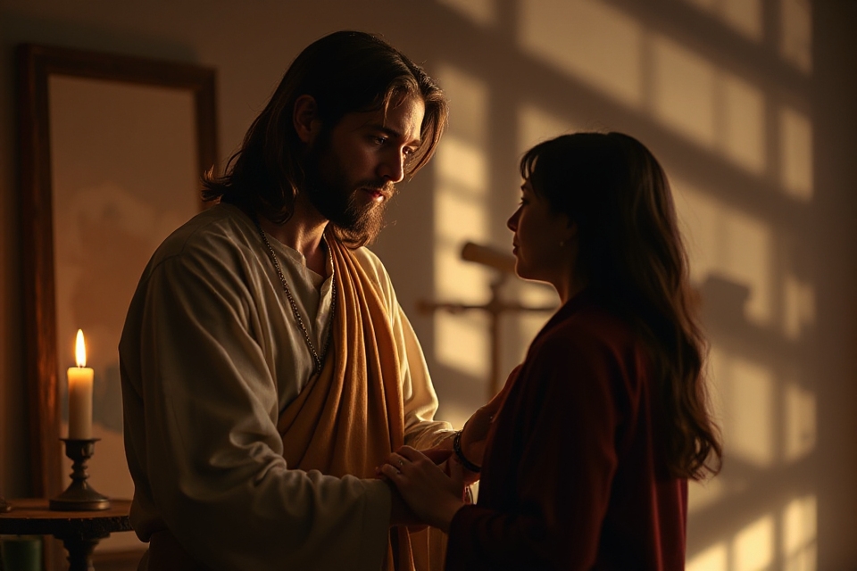 jesus healing in candlelight