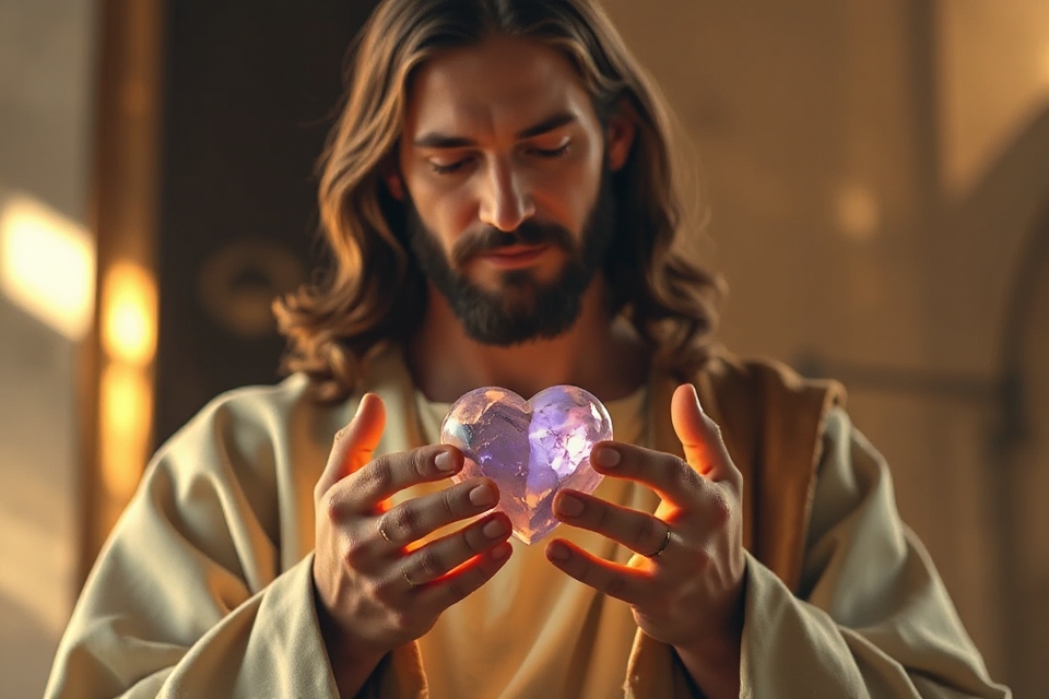jesus healing with heartstone