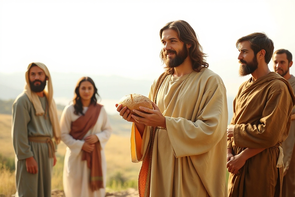 jesus holds bread symbolically