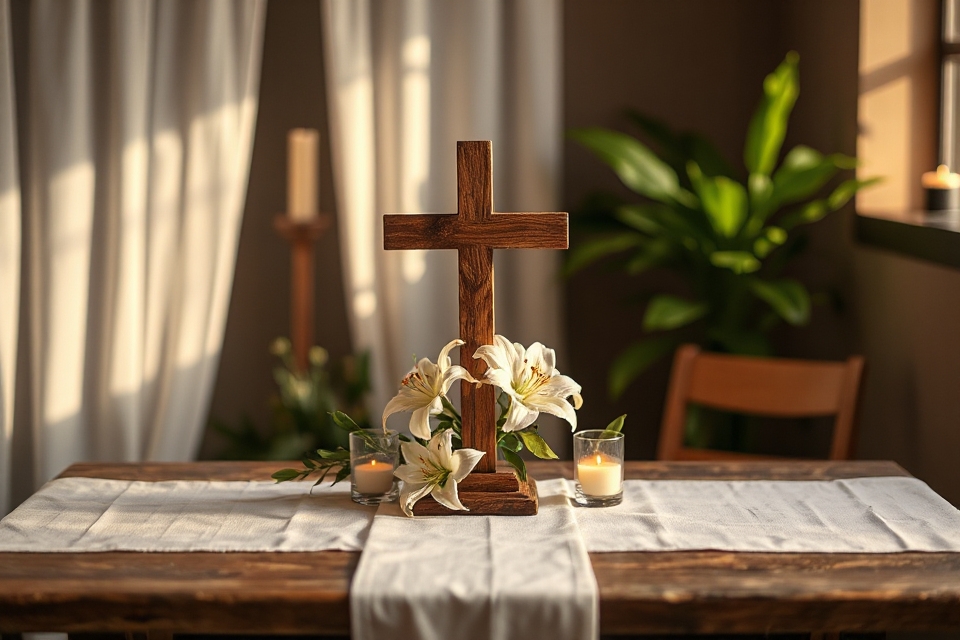 jesus resurrection rustic table