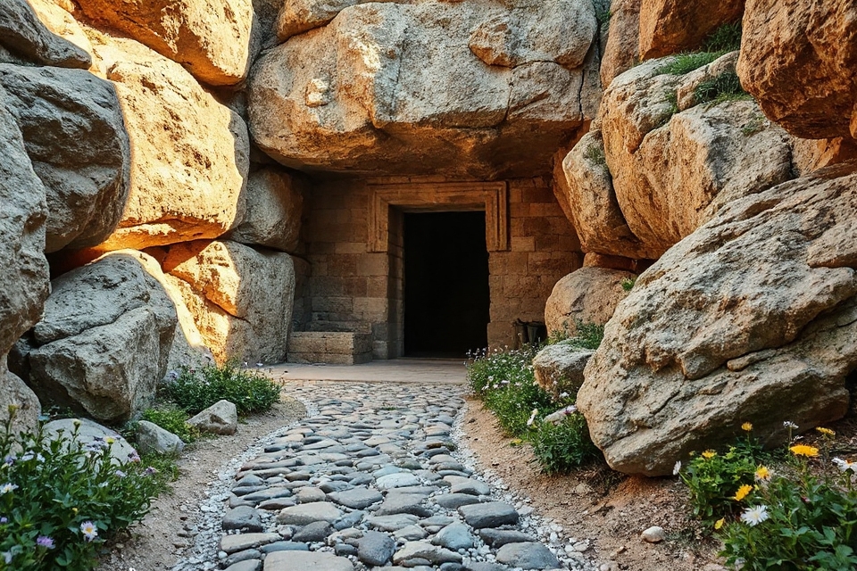 jesus tomb with path