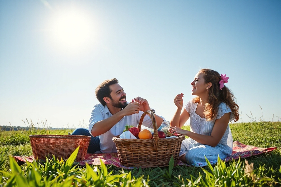 joyful picnic in park