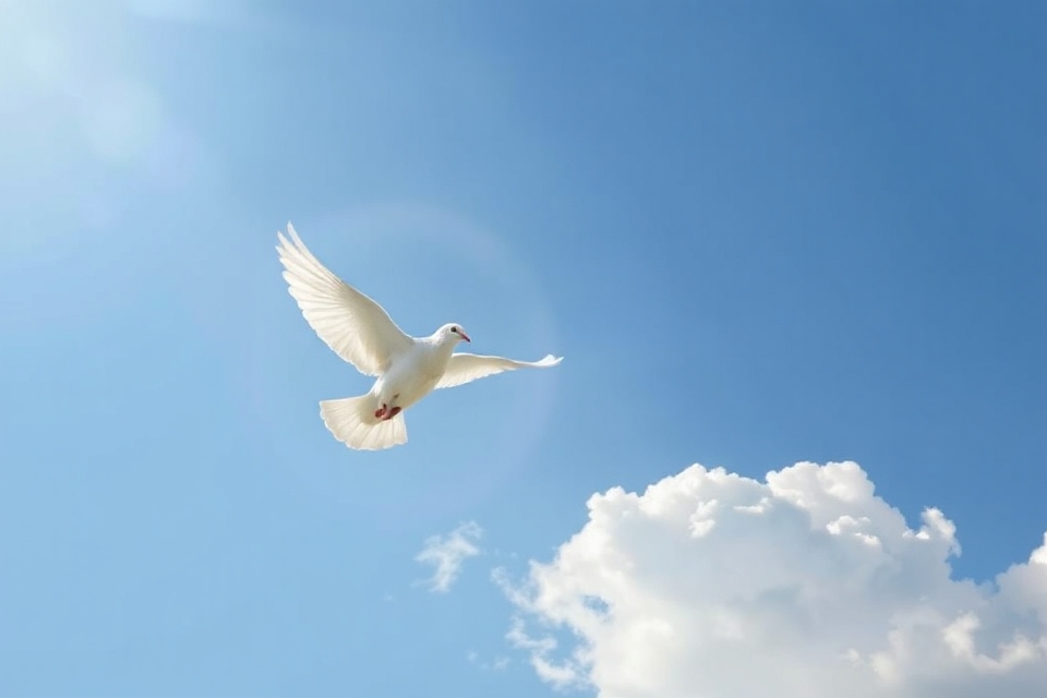 lone dove with halo