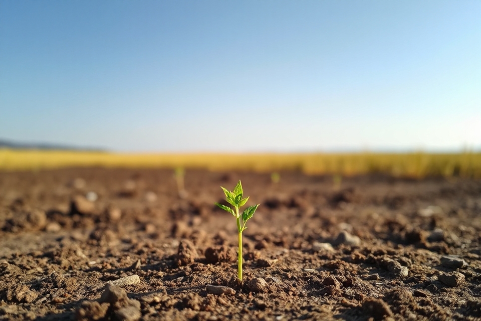 lone seedling symbolizes growth