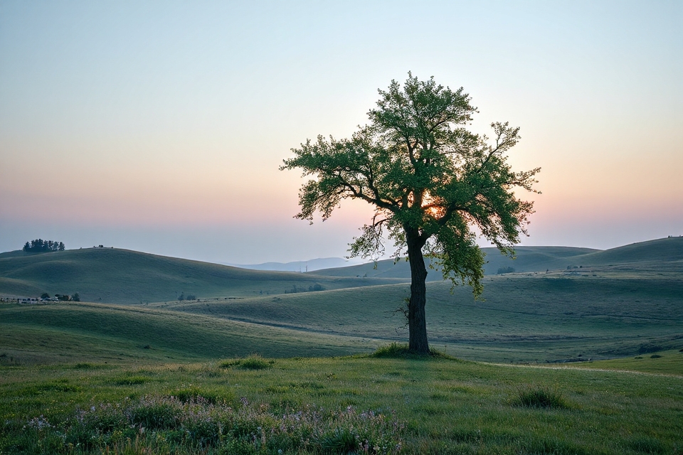 lone tree field photo