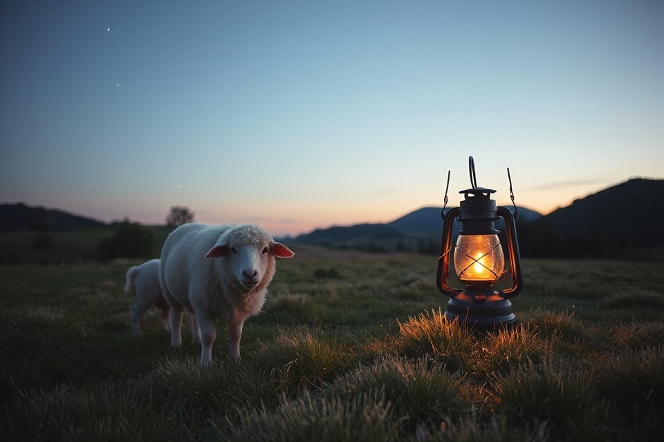lost sheep vintage lantern