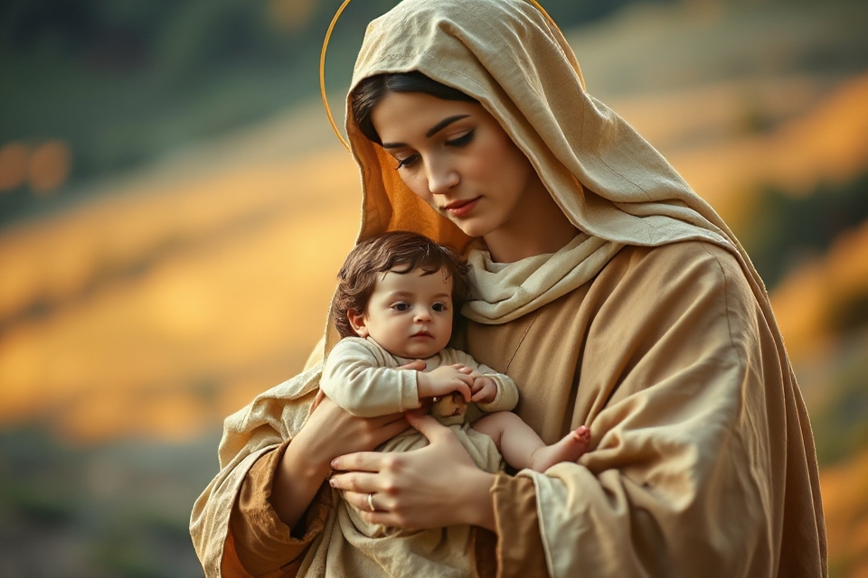mary cradling baby jesus