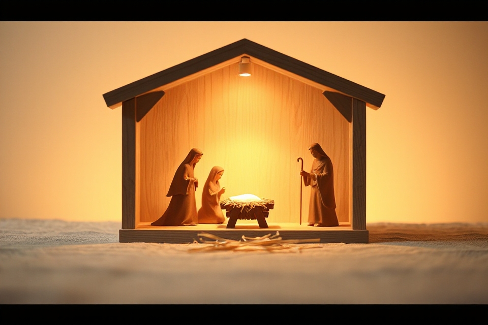 minimalist nativity scene photo