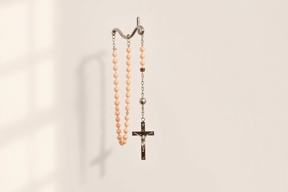 minimalist rosary on hook
