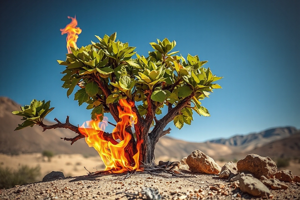 moses and burning bush