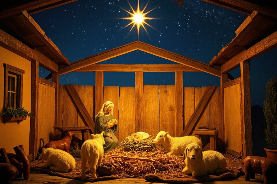 nativity scene starry night