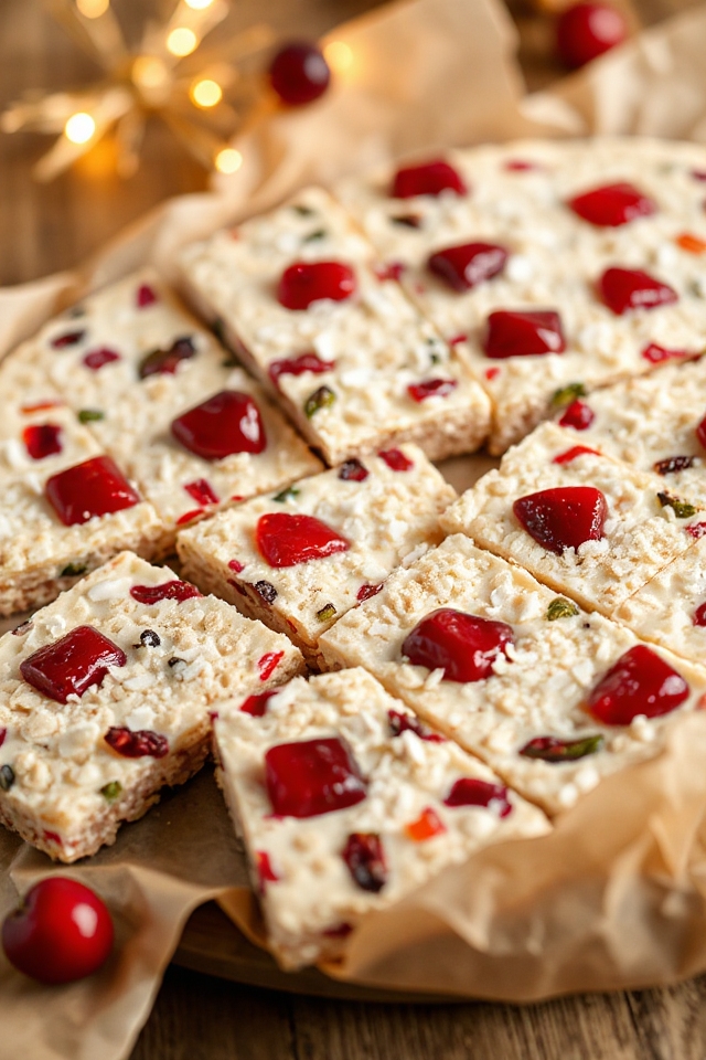 no bake coconut cherry treats