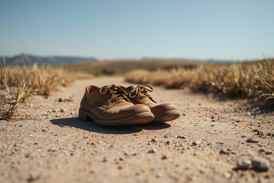old shoes on path