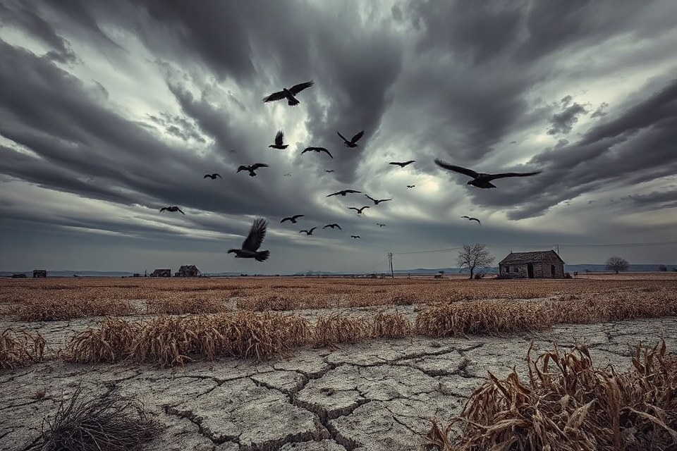 ominous darkness enveloping landscape