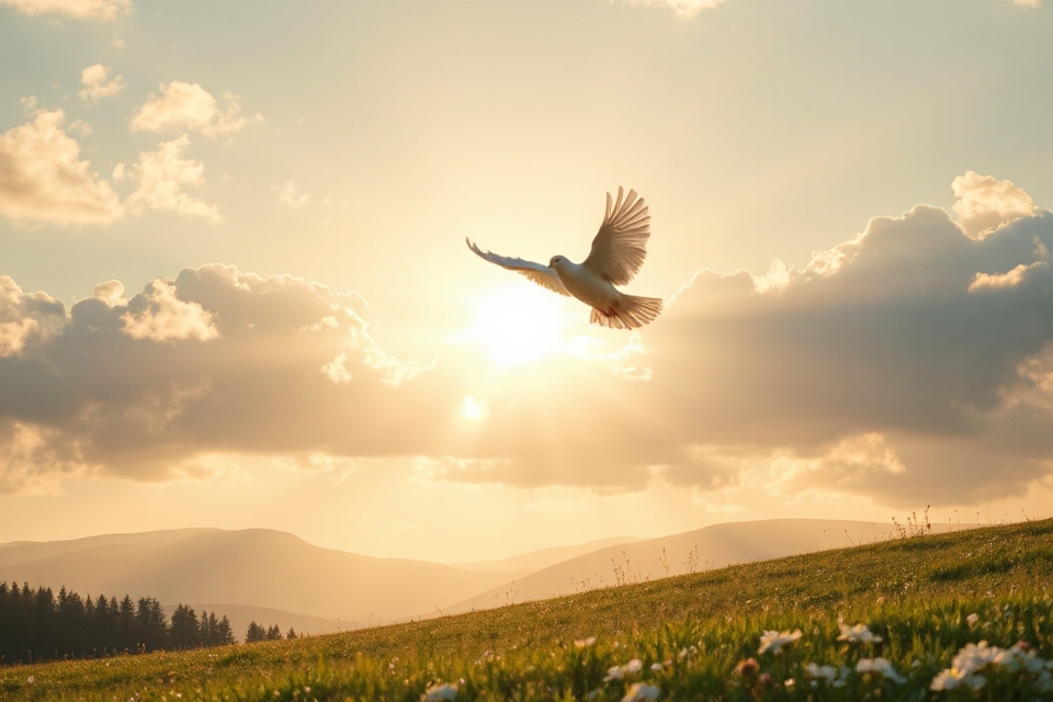 peaceful dove symbolizes renewal