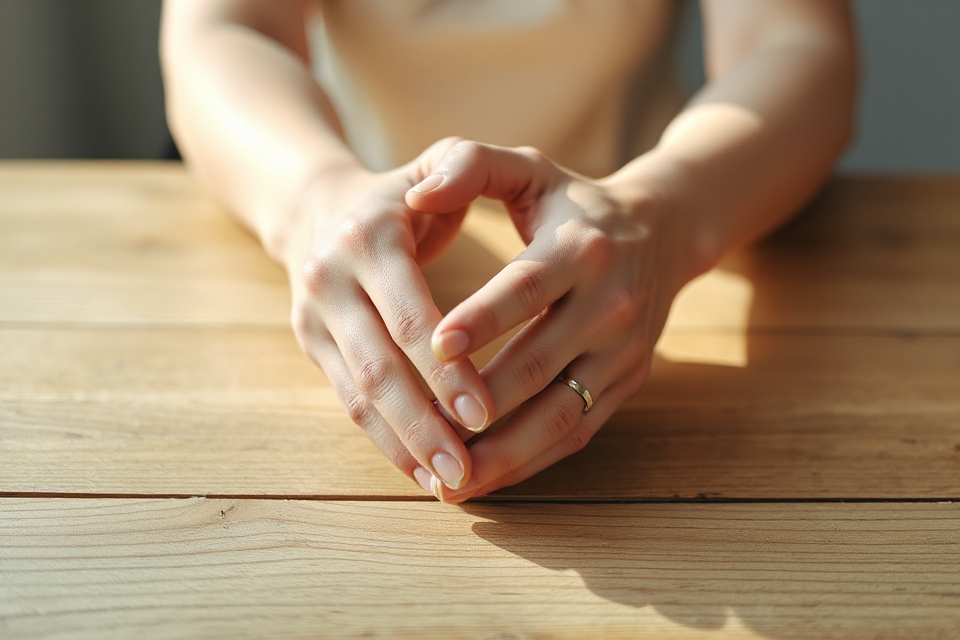 praying hands minimalist table