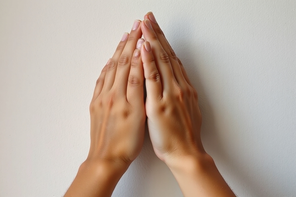 praying hands textured wall