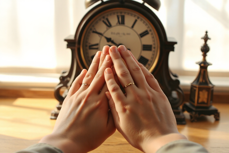 praying hands vintage clock