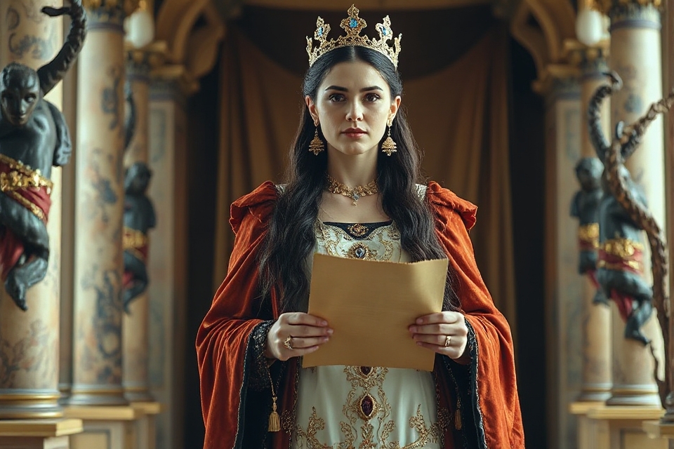 queen esther with scroll