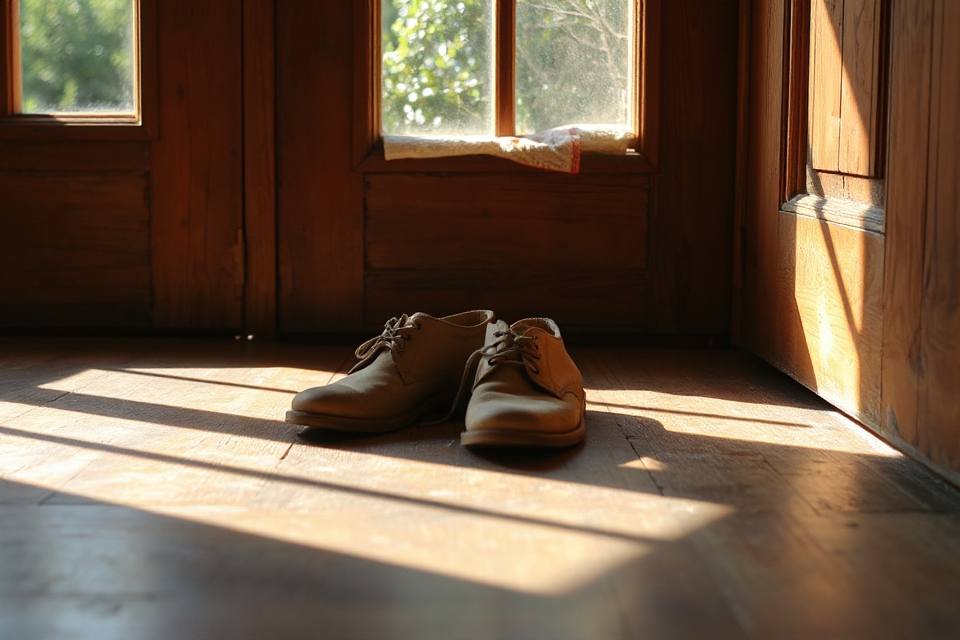 rustic shoes by door