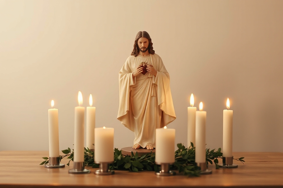 sacred heart candle photo
